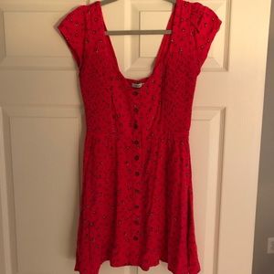 Red urban outfitters small cap sleeve dress